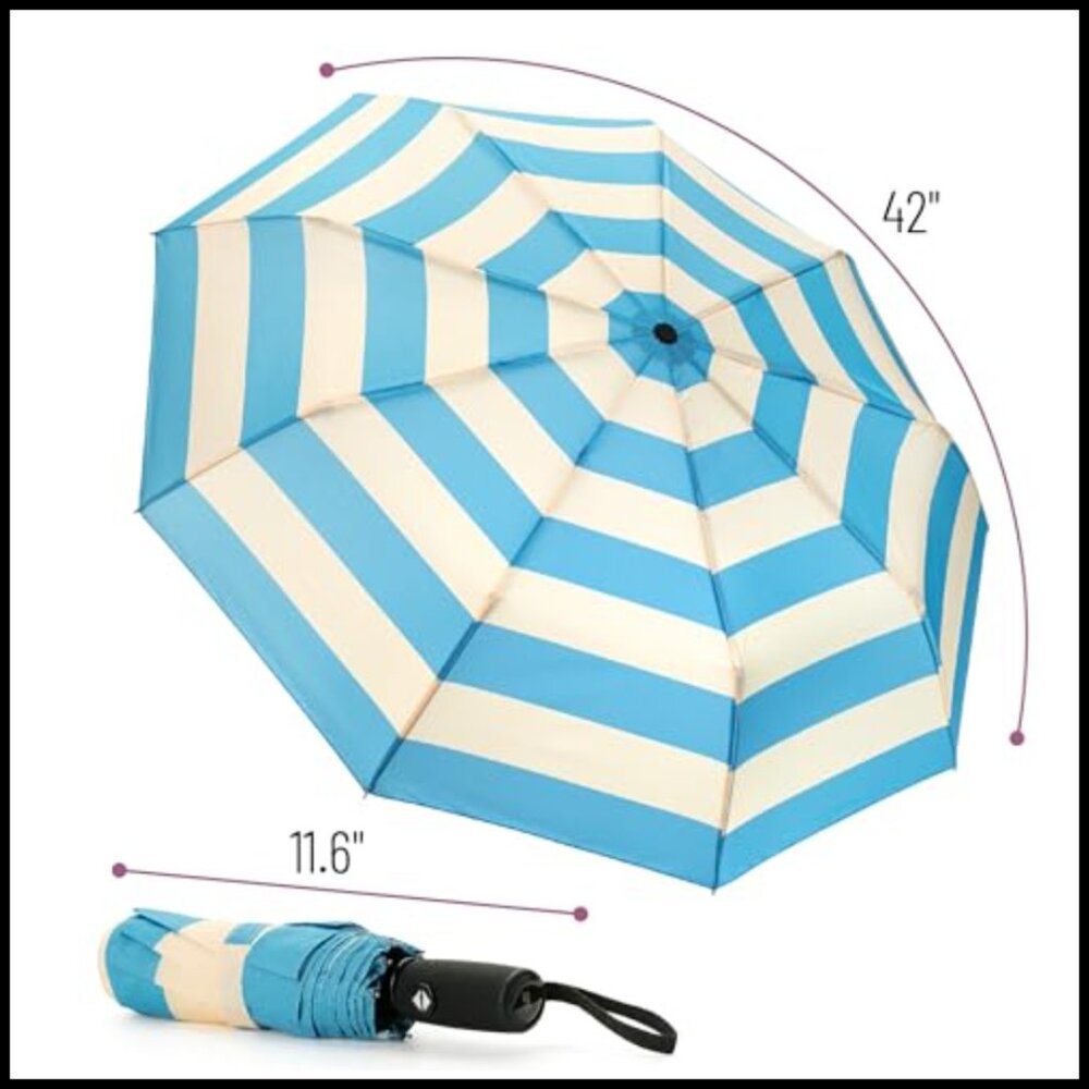 Compact Windproof Travel Umbrella Automatic Open … - image 2